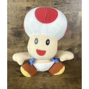 Vintage 1997 Toad Bean Bag Plush Doll 6" N64 Super Mario Bros, Nintendo 64 BD&A